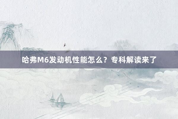 哈弗M6发动机性能怎么？专科解读来了